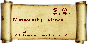 Blazsovszky Melinda névjegykártya